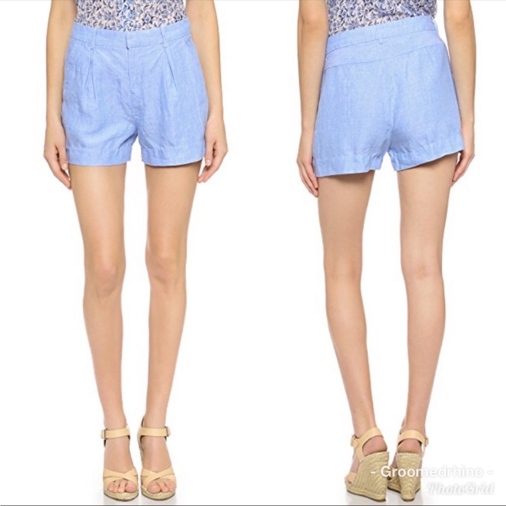 Joie Balbella Linen Blue Shorts 8 EUC